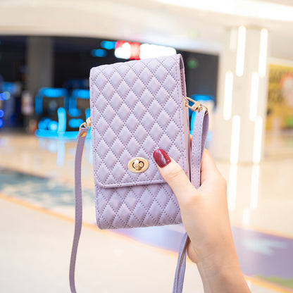 BFB01 Vertical Style PU Leather Shoulder Bag Wallet Coin Purse Pattern Imprinted Card Phone Pouch with Strap