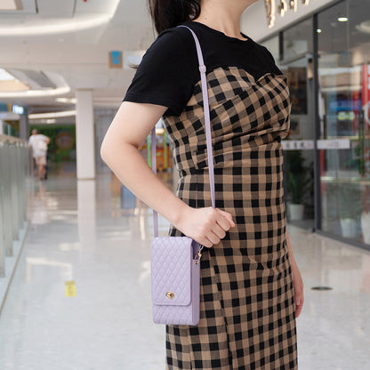 BFB01 Vertical Style PU Leather Shoulder Bag Wallet Coin Purse Pattern Imprinted Card Phone Pouch with Strap