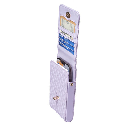 BFB01 Vertical Style PU Leather Shoulder Bag Wallet Coin Purse Pattern Imprinted Card Phone Pouch with Strap