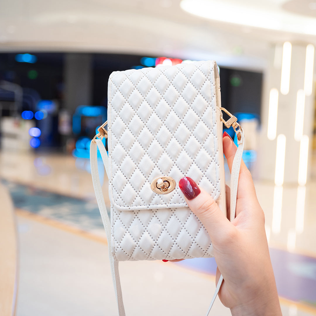 BFB01 Vertical Style PU Leather Shoulder Bag Wallet Coin Purse Pattern Imprinted Card Phone Pouch with Strap