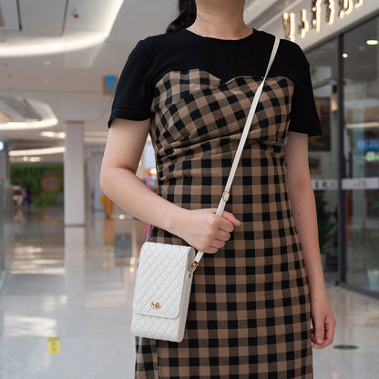 BFB01 Vertical Style PU Leather Shoulder Bag Wallet Coin Purse Pattern Imprinted Card Phone Pouch with Strap