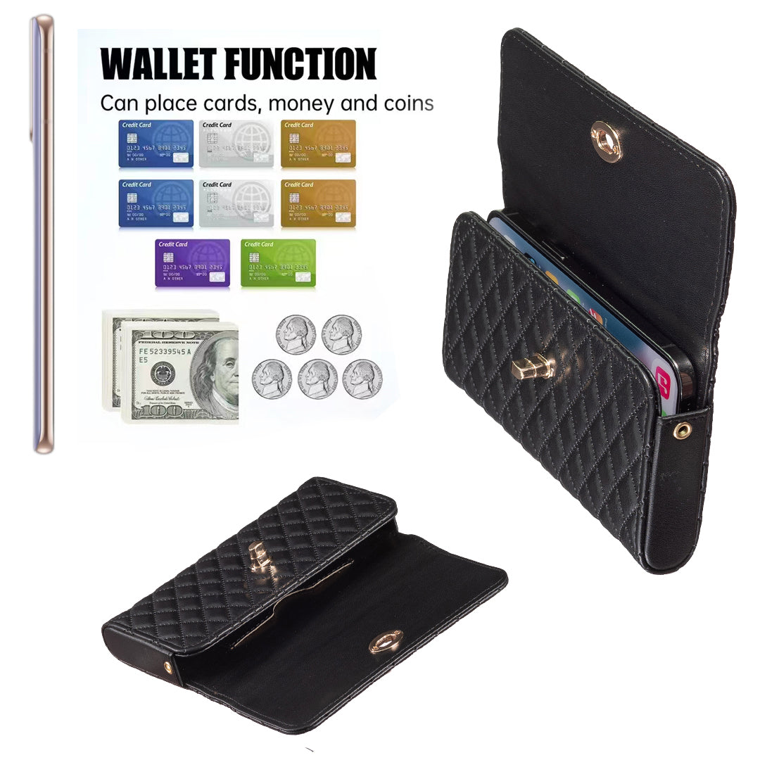 BFB02 Horizontal Style Pattern Imprinted PU Leather Wallet Phone Bag Card Coin Purse Cell Phone Shoulder Pouch with Strap