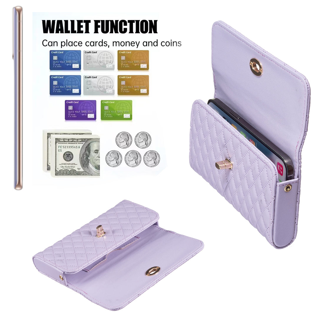 BFB02 Horizontal Style Pattern Imprinted PU Leather Wallet Phone Bag Card Coin Purse Cell Phone Shoulder Pouch with Strap