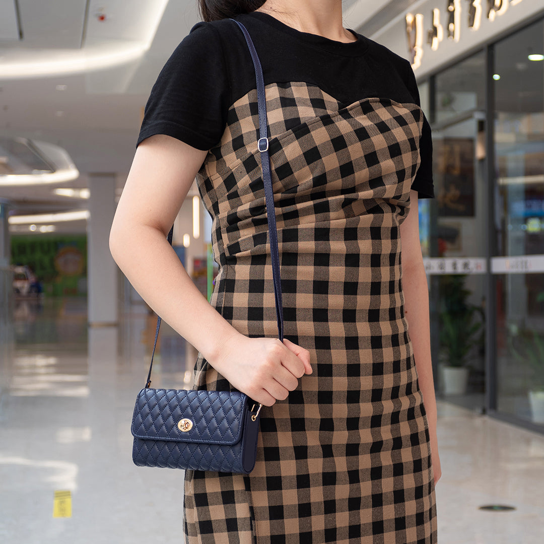 BFB02 Horizontal Style Pattern Imprinted PU Leather Wallet Phone Bag Card Coin Purse Cell Phone Shoulder Pouch with Strap