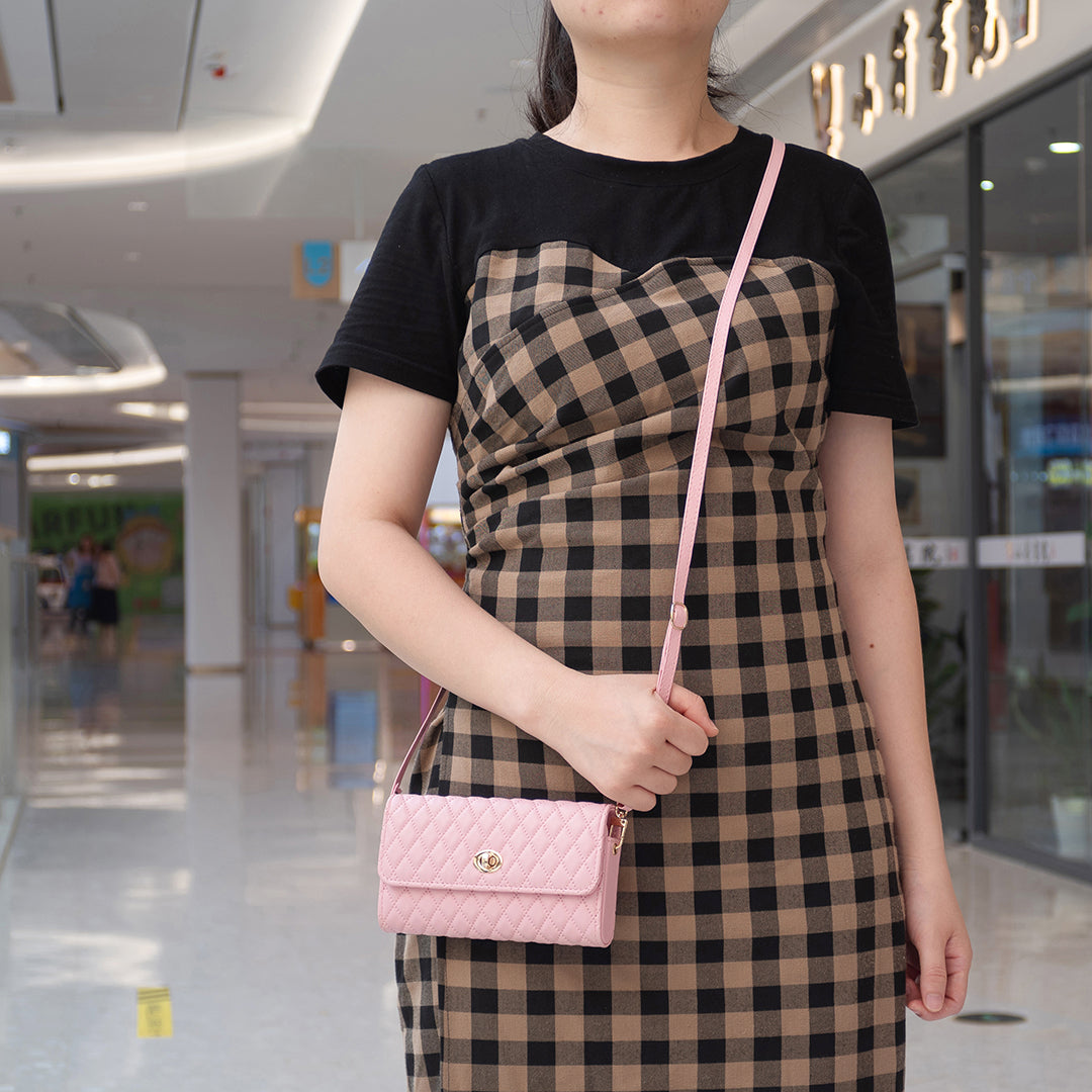 BFB02 Horizontal Style Pattern Imprinted PU Leather Wallet Phone Bag Card Coin Purse Cell Phone Shoulder Pouch with Strap