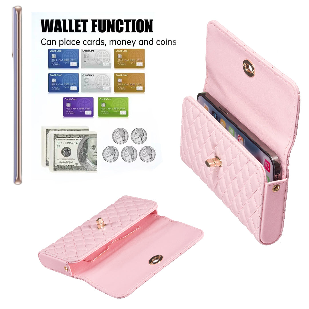 BFB02 Horizontal Style Pattern Imprinted PU Leather Wallet Phone Bag Card Coin Purse Cell Phone Shoulder Pouch with Strap