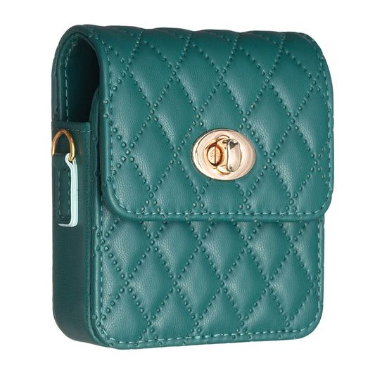 BFB03 PU Leather Mini Bag for Folding Cell Phones Card Wallet Coin Purse Pattern Imprinted Shoulder Pouch with Strap