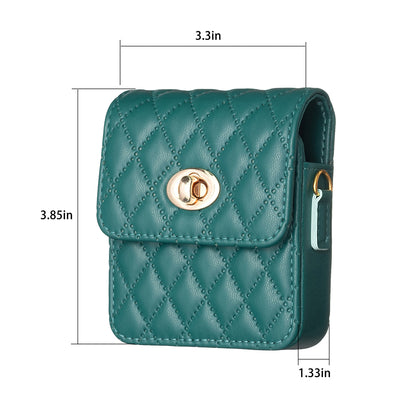 BFB03 PU Leather Mini Bag for Folding Cell Phones Card Wallet Coin Purse Pattern Imprinted Shoulder Pouch with Strap