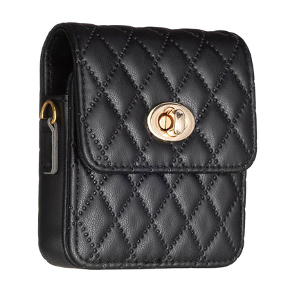 BFB03 PU Leather Mini Bag for Folding Cell Phones Card Wallet Coin Purse Pattern Imprinted Shoulder Pouch with Strap