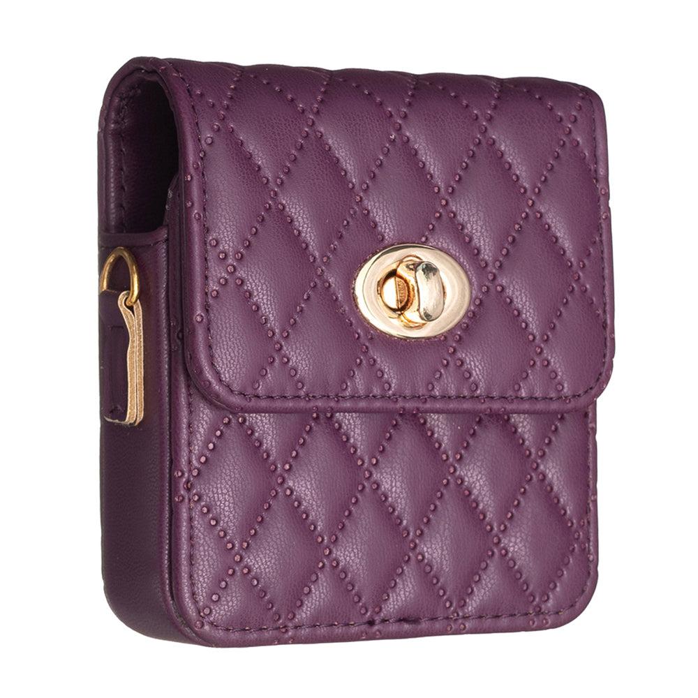 BFB03 PU Leather Mini Bag for Folding Cell Phones Card Wallet Coin Purse Pattern Imprinted Shoulder Pouch with Strap