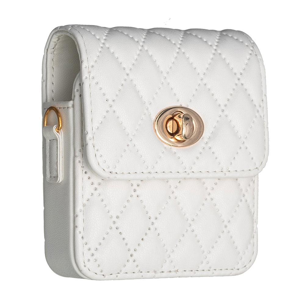 BFB03 PU Leather Mini Bag for Folding Cell Phones Card Wallet Coin Purse Pattern Imprinted Shoulder Pouch with Strap