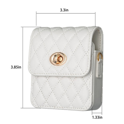 BFB03 PU Leather Mini Bag for Folding Cell Phones Card Wallet Coin Purse Pattern Imprinted Shoulder Pouch with Strap