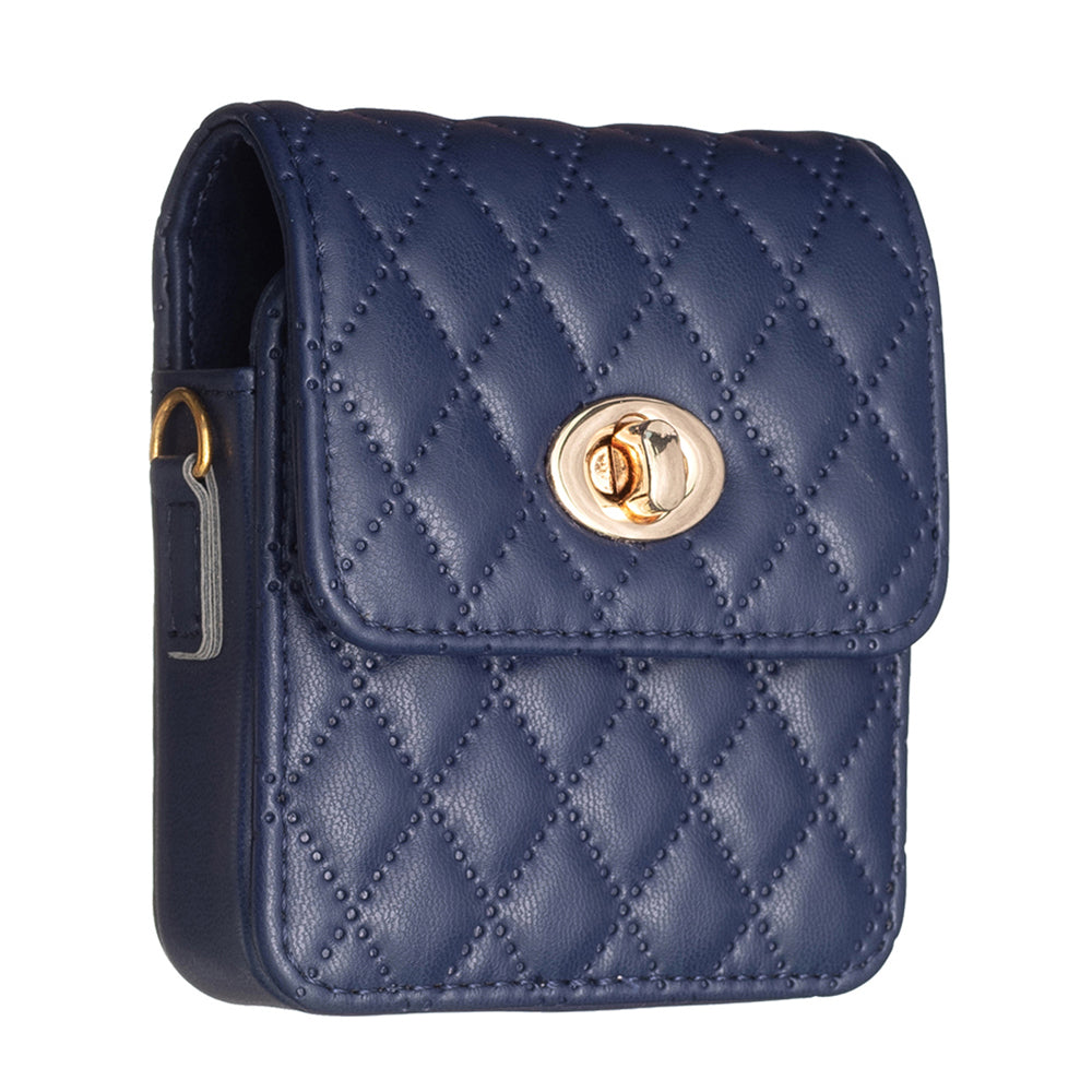 BFB03 PU Leather Mini Bag for Folding Cell Phones Card Wallet Coin Purse Pattern Imprinted Shoulder Pouch with Strap