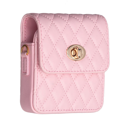 BFB03 PU Leather Mini Bag for Folding Cell Phones Card Wallet Coin Purse Pattern Imprinted Shoulder Pouch with Strap
