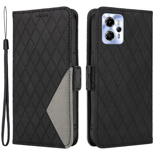 For Motorola Moto G13 4G / G23 4G / G53 5G Wallet Leather Phone Cover Stand Rhombus Imprinted Phone Case