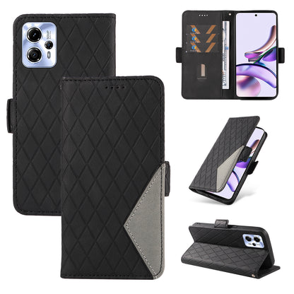 For Motorola Moto G13 4G / G23 4G / G53 5G Wallet Leather Phone Cover Stand Rhombus Imprinted Phone Case