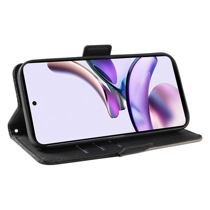 For Motorola Moto G13 4G / G23 4G / G53 5G Wallet Leather Phone Cover Stand Rhombus Imprinted Phone Case