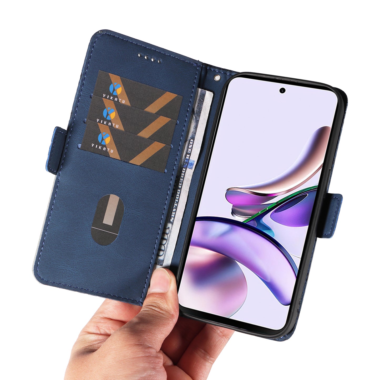 For Motorola Moto G13 4G / G23 4G / G53 5G Wallet Leather Phone Cover Stand Rhombus Imprinted Phone Case