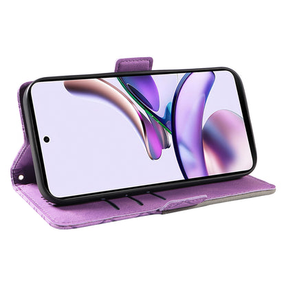 For Motorola Moto G13 4G / G23 4G / G53 5G Wallet Leather Phone Cover Stand Rhombus Imprinted Phone Case