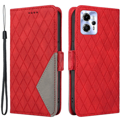 For Motorola Moto G13 4G / G23 4G / G53 5G Wallet Leather Phone Cover Stand Rhombus Imprinted Phone Case