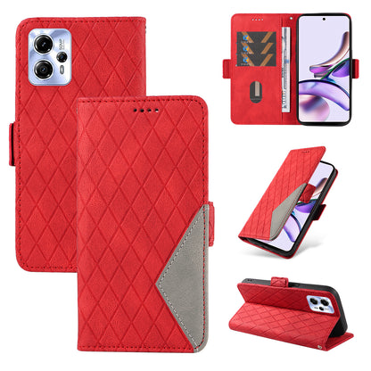 For Motorola Moto G13 4G / G23 4G / G53 5G Wallet Leather Phone Cover Stand Rhombus Imprinted Phone Case