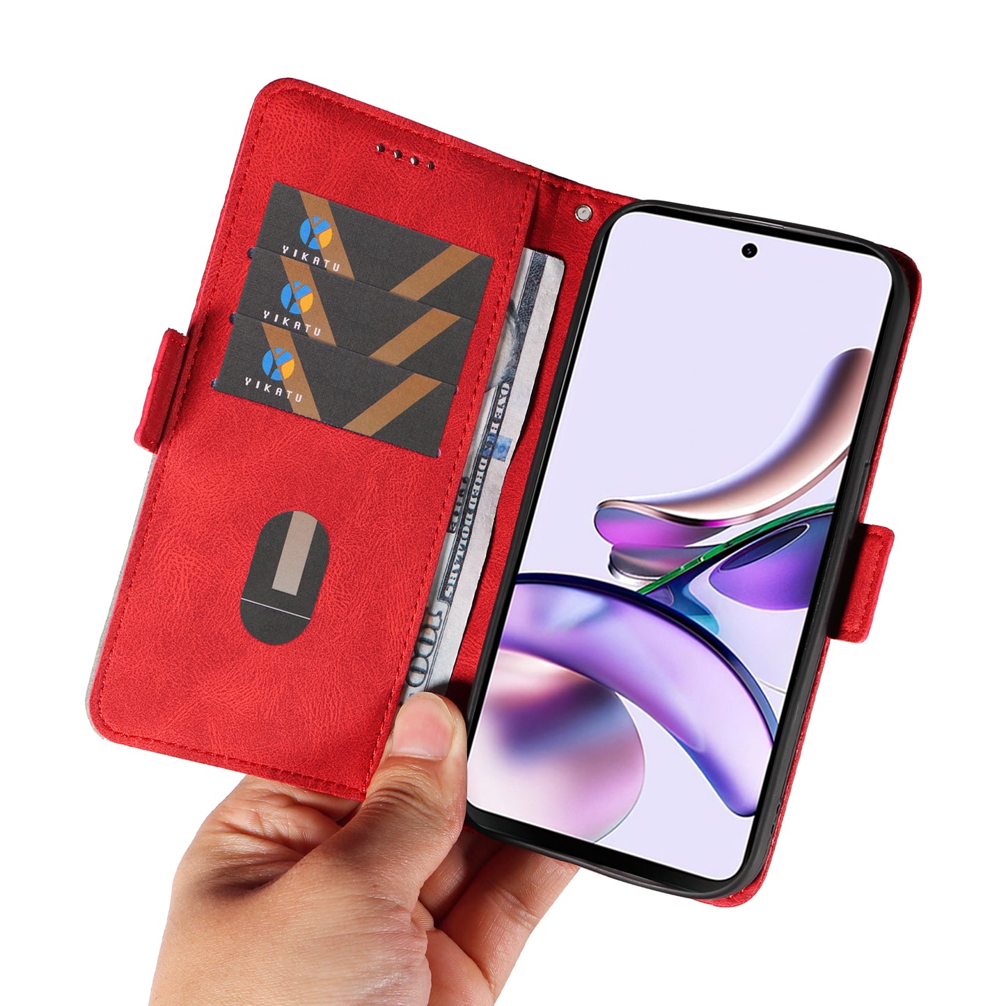 For Motorola Moto G13 4G / G23 4G / G53 5G Wallet Leather Phone Cover Stand Rhombus Imprinted Phone Case