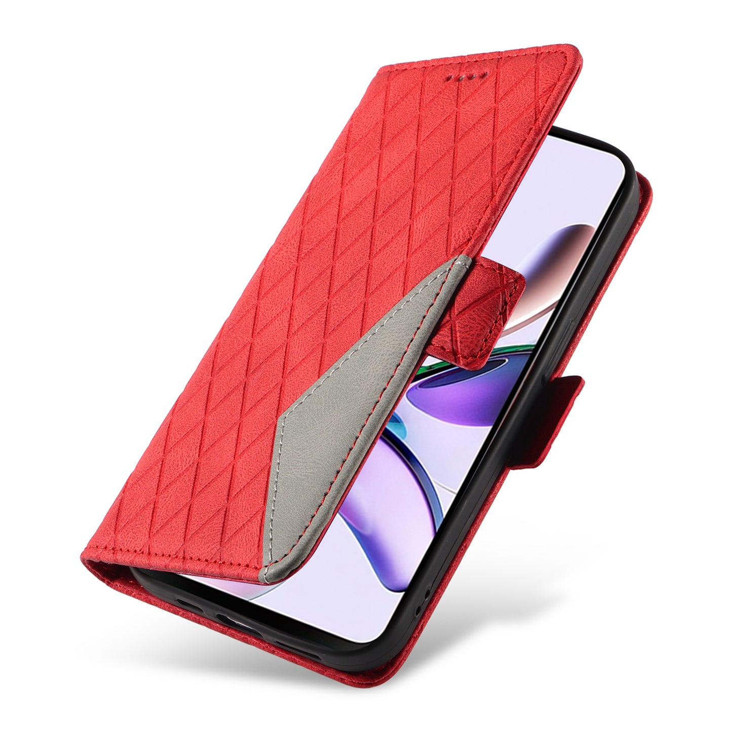 For Motorola Moto G13 4G / G23 4G / G53 5G Wallet Leather Phone Cover Stand Rhombus Imprinted Phone Case