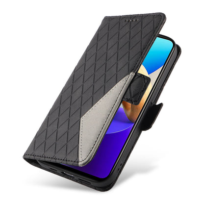 For vivo Y35 4G (2022) / Y22s 4G / Y22 4G Leather Case Stand Rhombus Imprinted Phone Wallet Cover