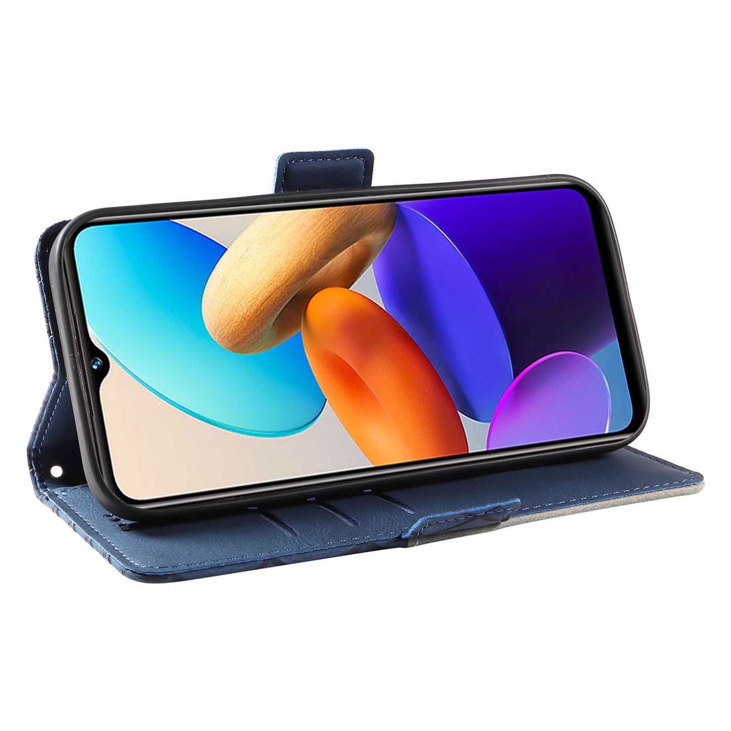 For vivo Y35 4G (2022) / Y22s 4G / Y22 4G Leather Case Stand Rhombus Imprinted Phone Wallet Cover