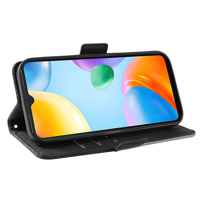 For Xiaomi Redmi 10C 4G PU Leather Case Rhombus Imprinted Phone Cover with Stand Wallet