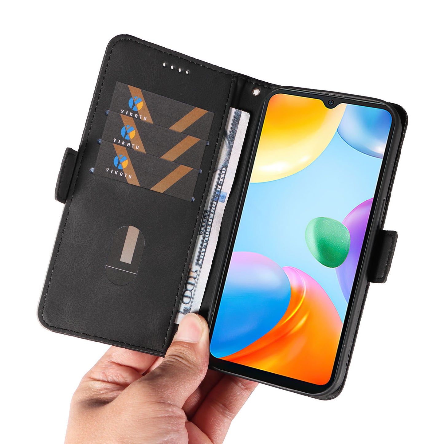 For Xiaomi Redmi 10C 4G PU Leather Case Rhombus Imprinted Phone Cover with Stand Wallet