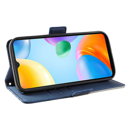 For Xiaomi Redmi 10C 4G PU Leather Case Rhombus Imprinted Phone Cover with Stand Wallet