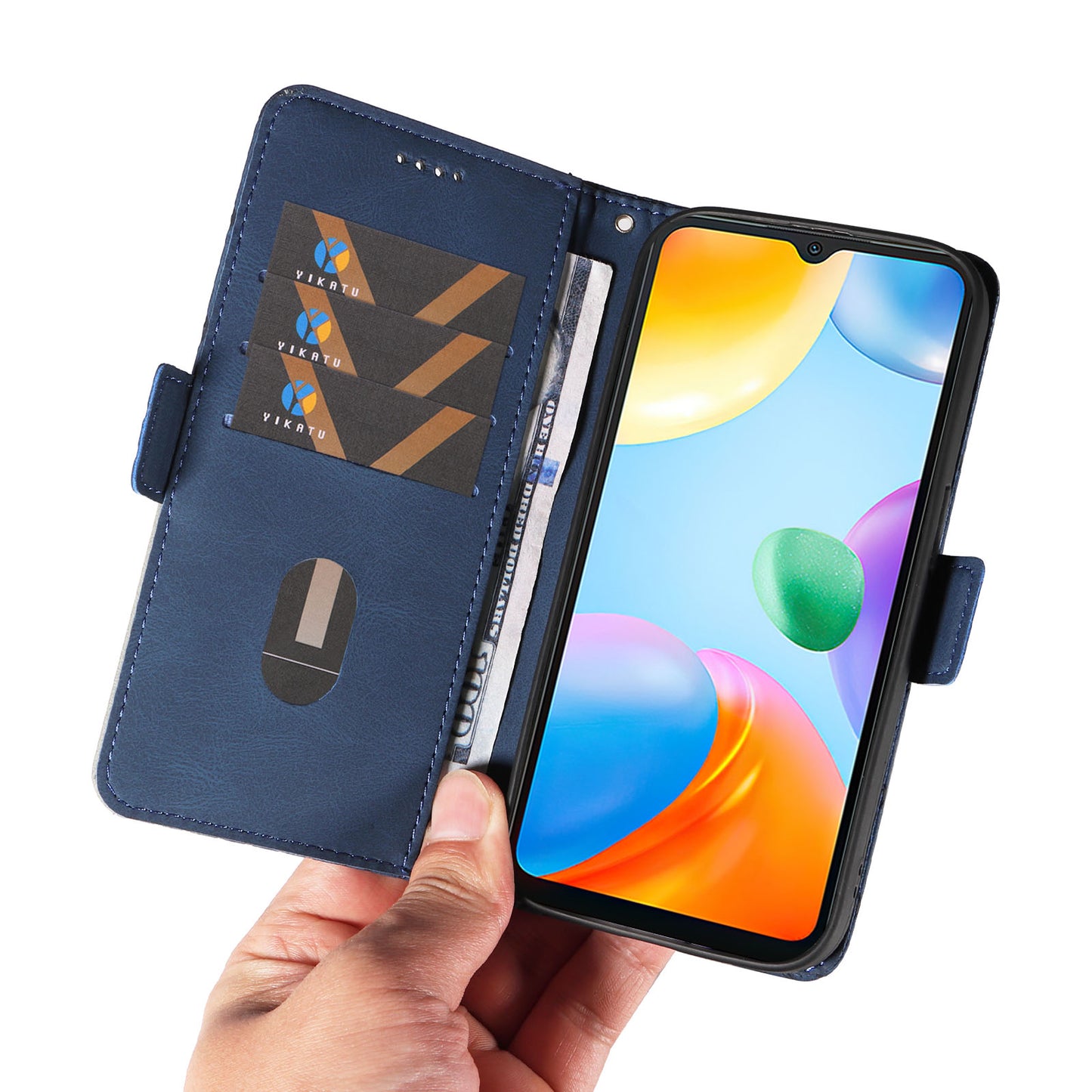 For Xiaomi Redmi 10C 4G PU Leather Case Rhombus Imprinted Phone Cover with Stand Wallet