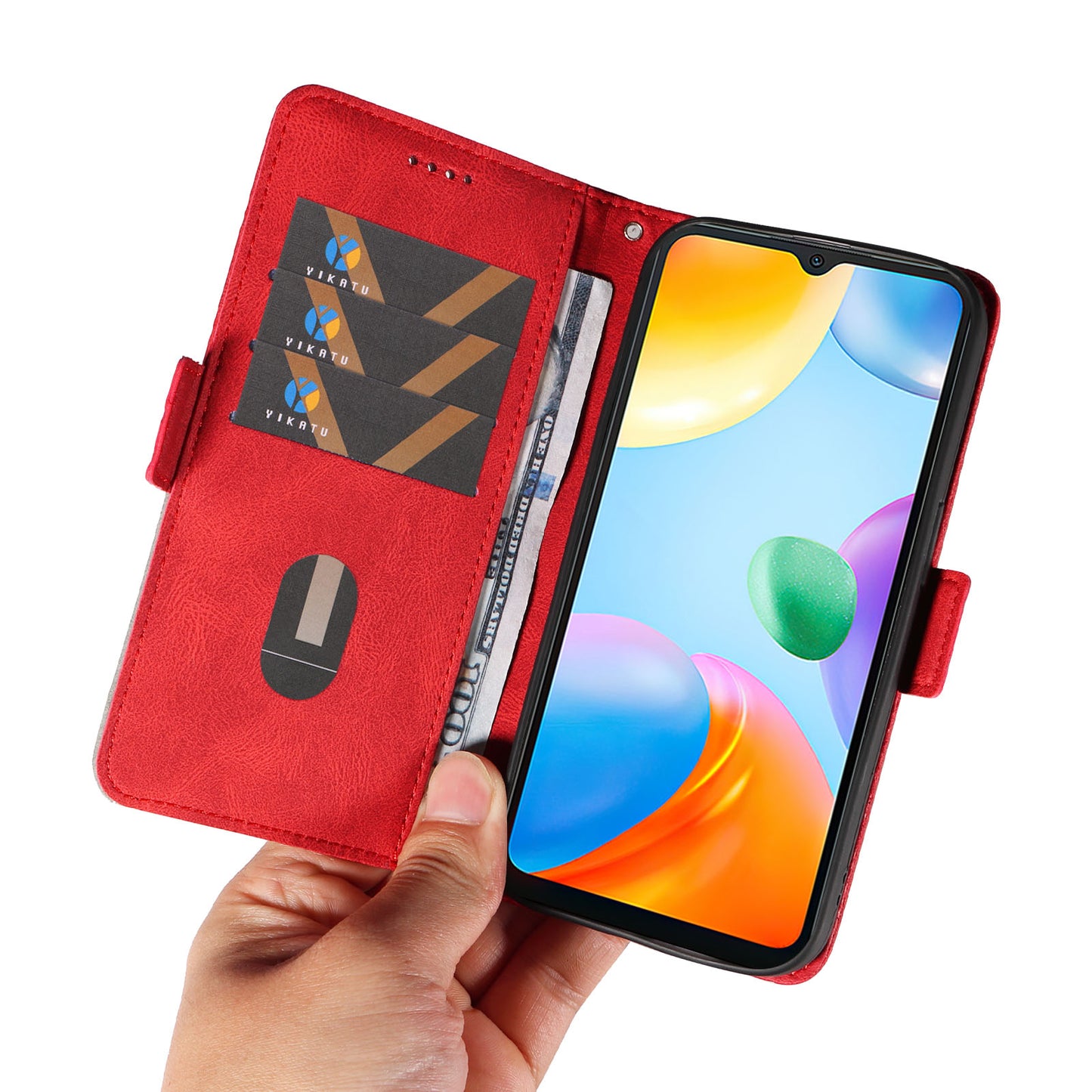 For Xiaomi Redmi 10C 4G PU Leather Case Rhombus Imprinted Phone Cover with Stand Wallet