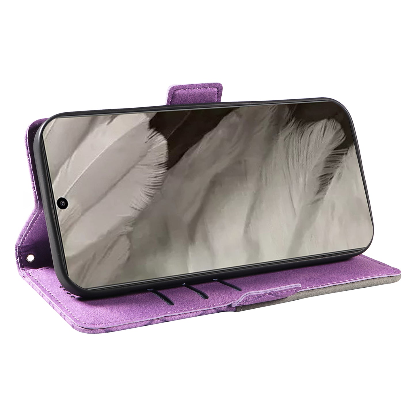 For Google Pixel 8 Rhombus Imprinted Phone Wallet Case PU Leather Stand Phone Cover