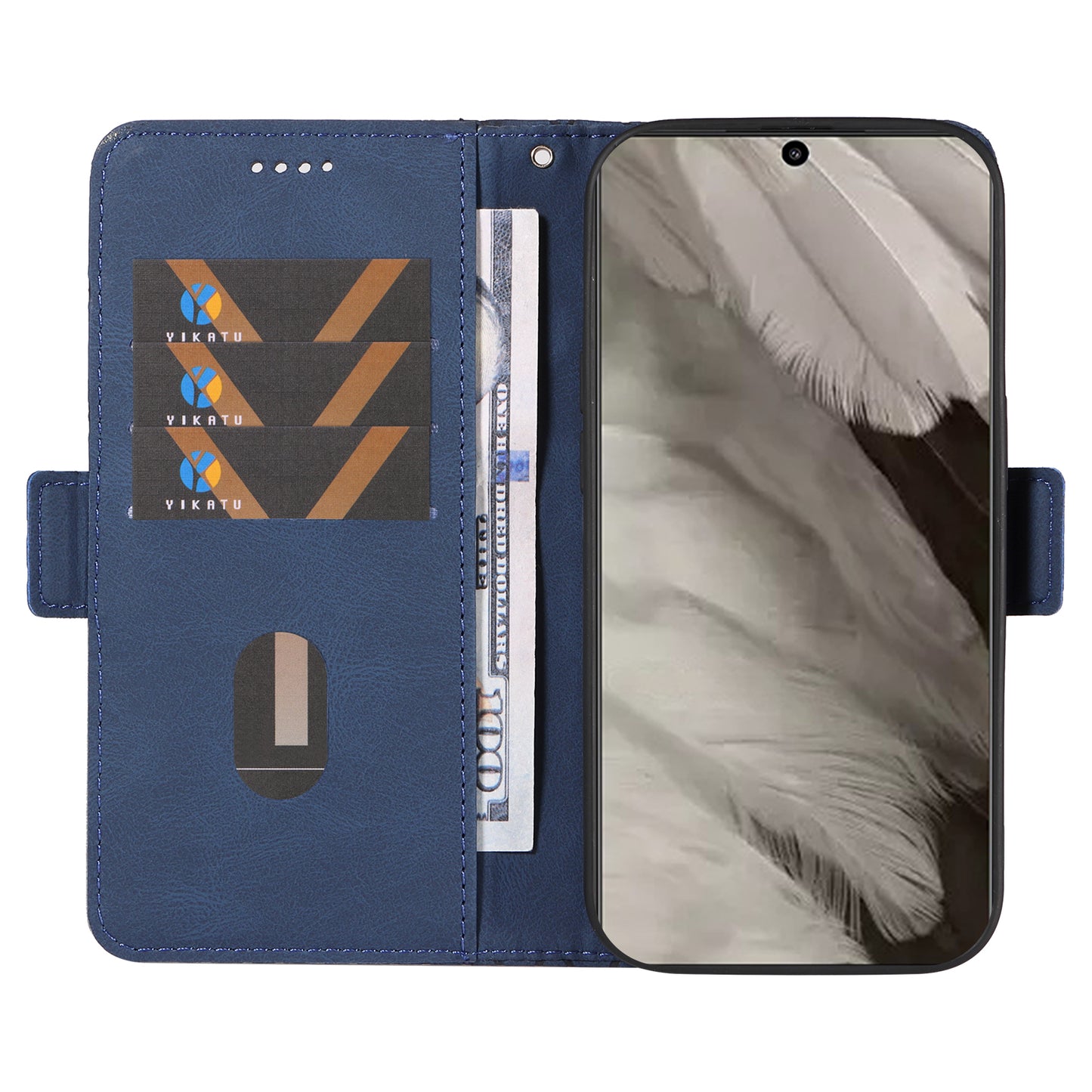 For Google Pixel 8 Rhombus Imprinted Phone Wallet Case PU Leather Stand Phone Cover