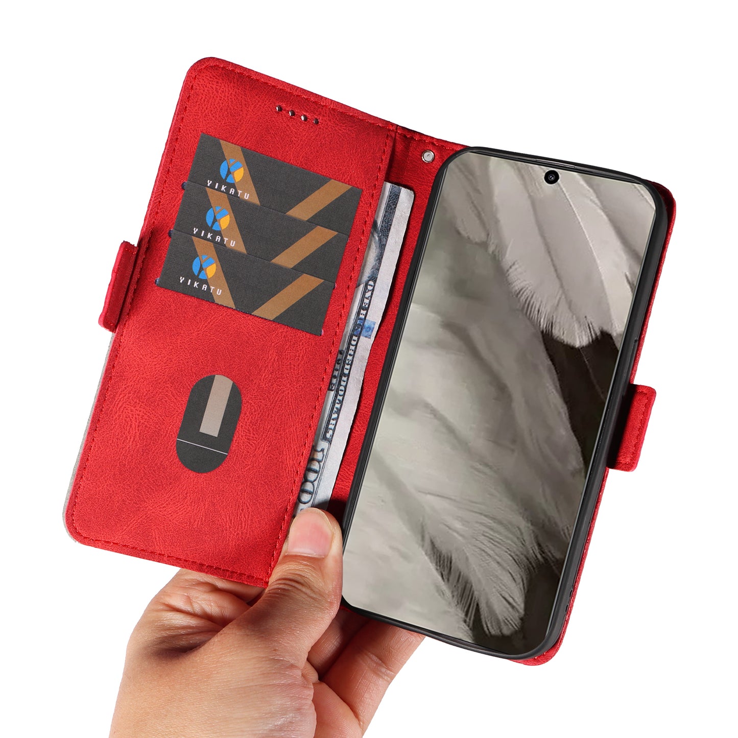 For Google Pixel 8 Rhombus Imprinted Phone Wallet Case PU Leather Stand Phone Cover