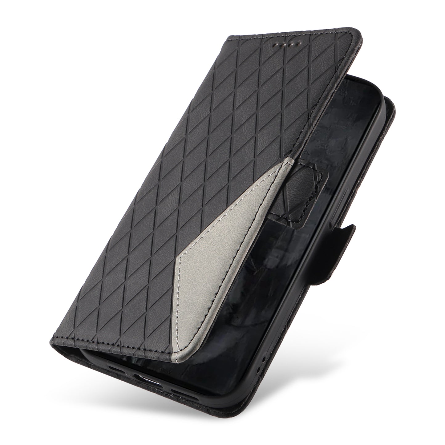 For Google Pixel 8 Pro Rhombus Imprinted Phone Case Stand Wallet Leather Phone Cover