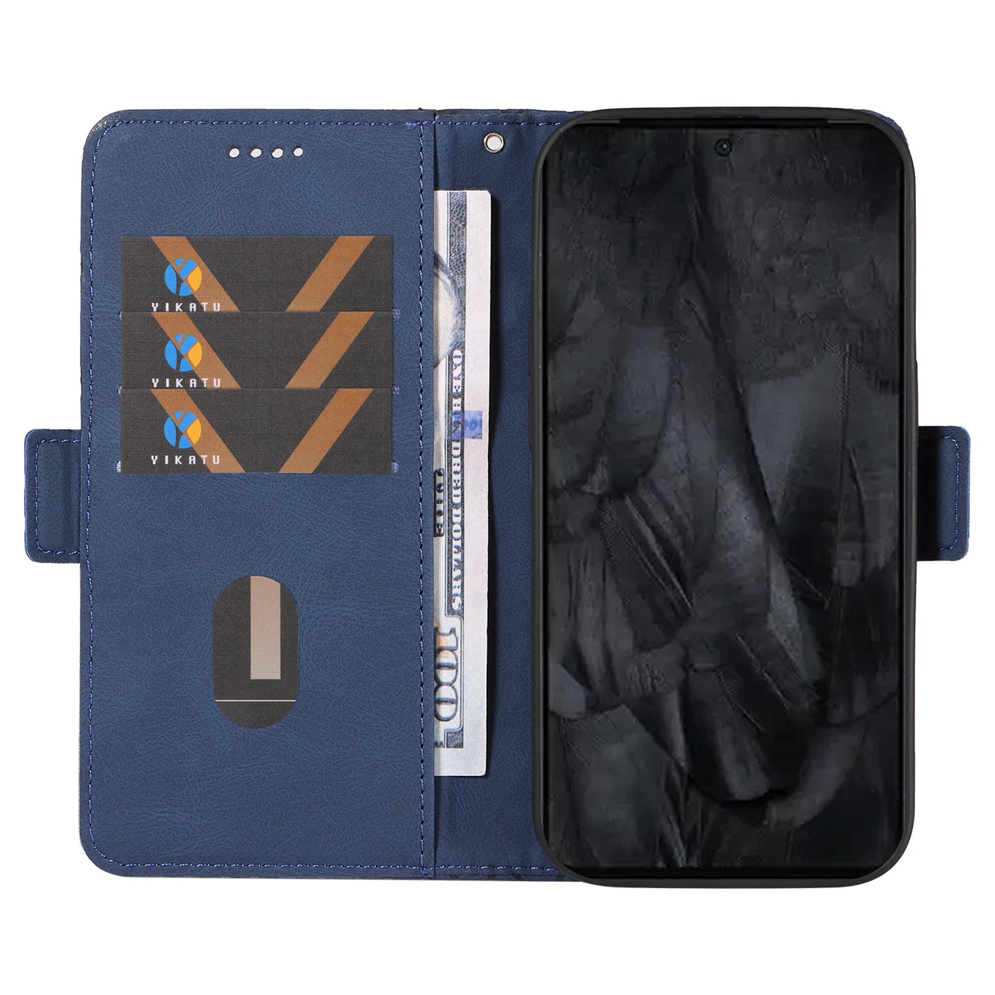 For Google Pixel 8 Pro Rhombus Imprinted Phone Case Stand Wallet Leather Phone Cover