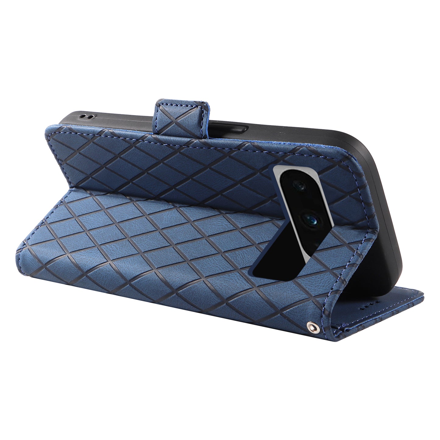 For Google Pixel 8 Pro Rhombus Imprinted Phone Case Stand Wallet Leather Phone Cover