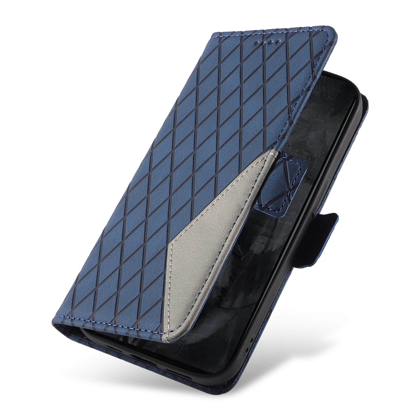 For Google Pixel 8 Pro Rhombus Imprinted Phone Case Stand Wallet Leather Phone Cover