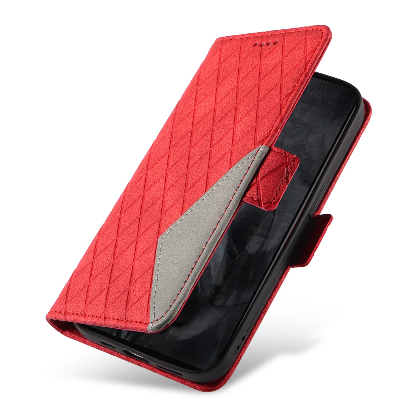 For Google Pixel 8 Pro Rhombus Imprinted Phone Case Stand Wallet Leather Phone Cover