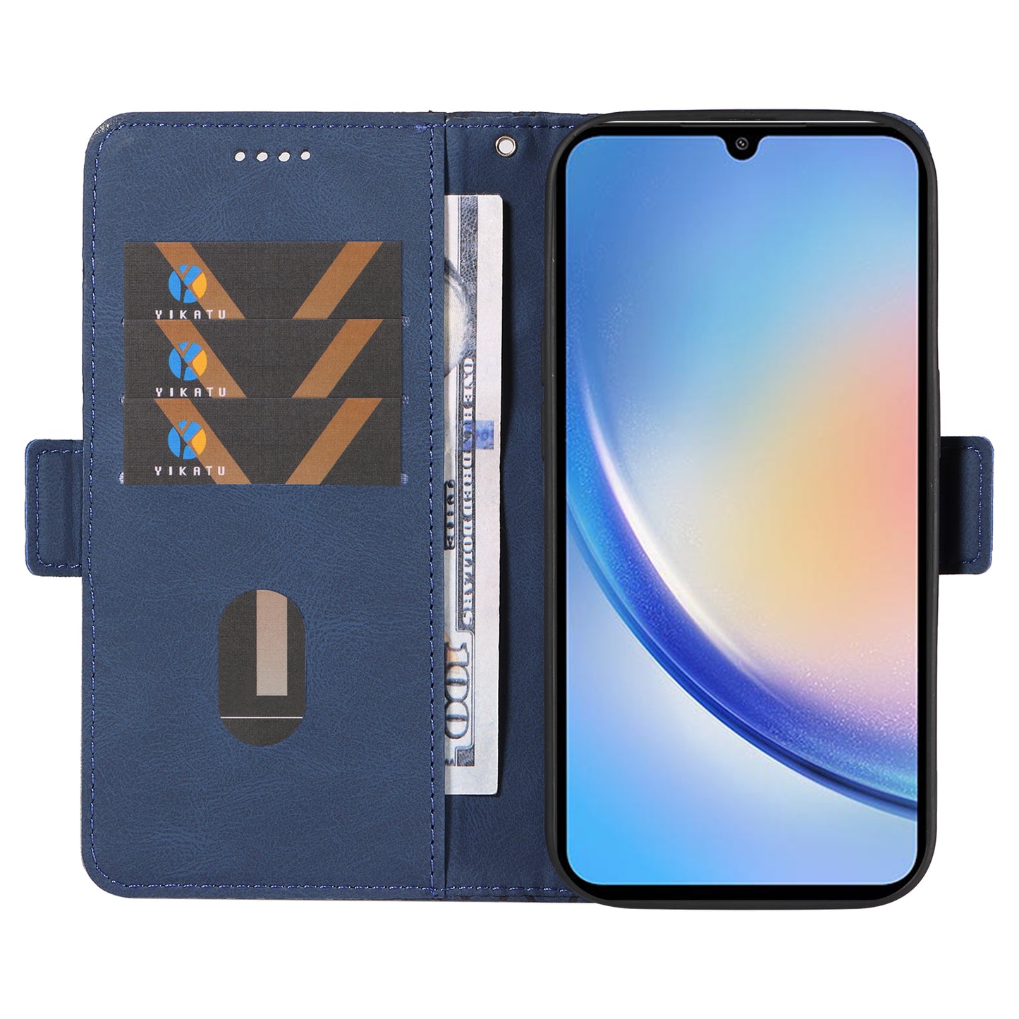 For Samsung Galaxy A34 5G Phone Stand Case Color Splicing Rhombus Imprinted PU Leather Wallet Cover