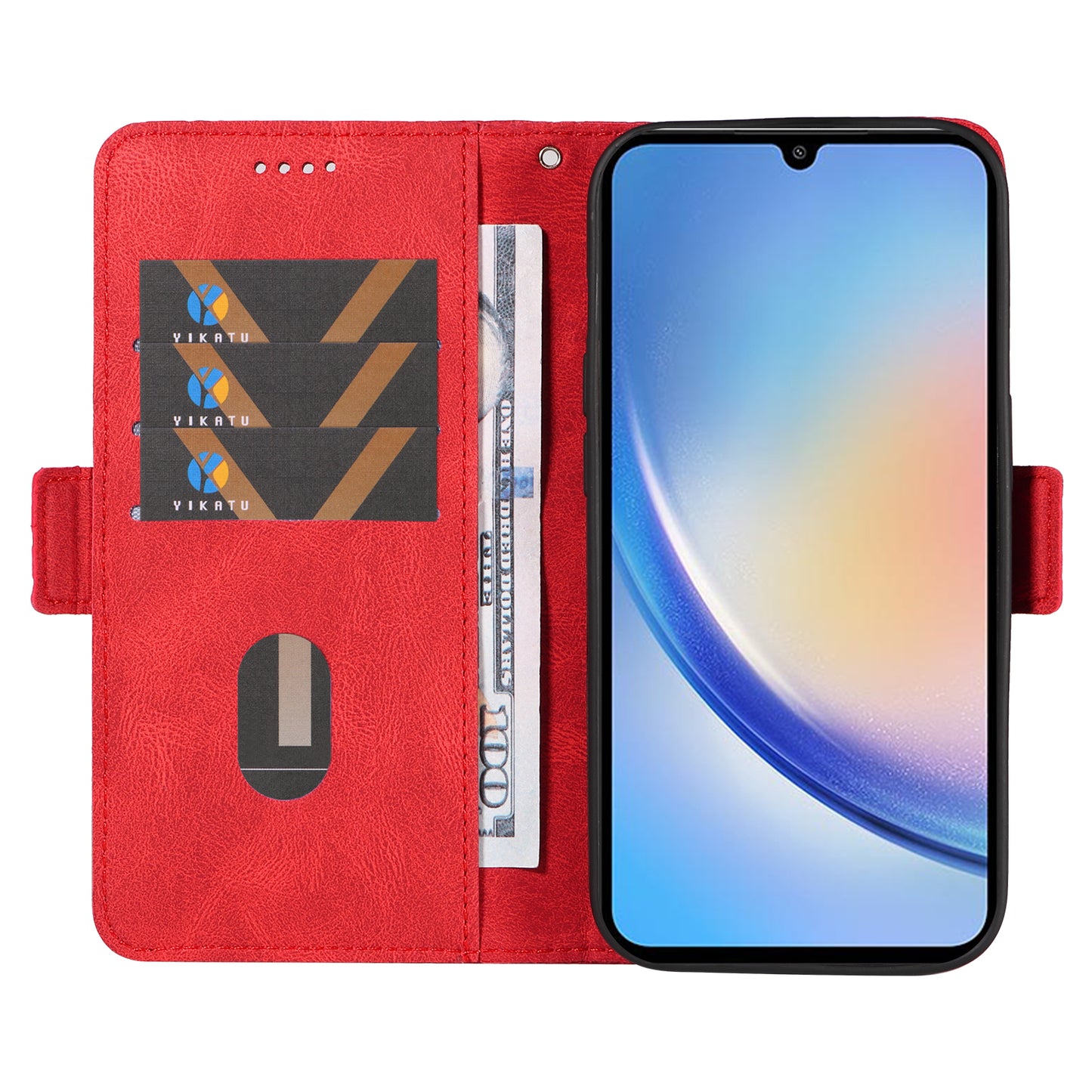 For Samsung Galaxy A34 5G Phone Stand Case Color Splicing Rhombus Imprinted PU Leather Wallet Cover
