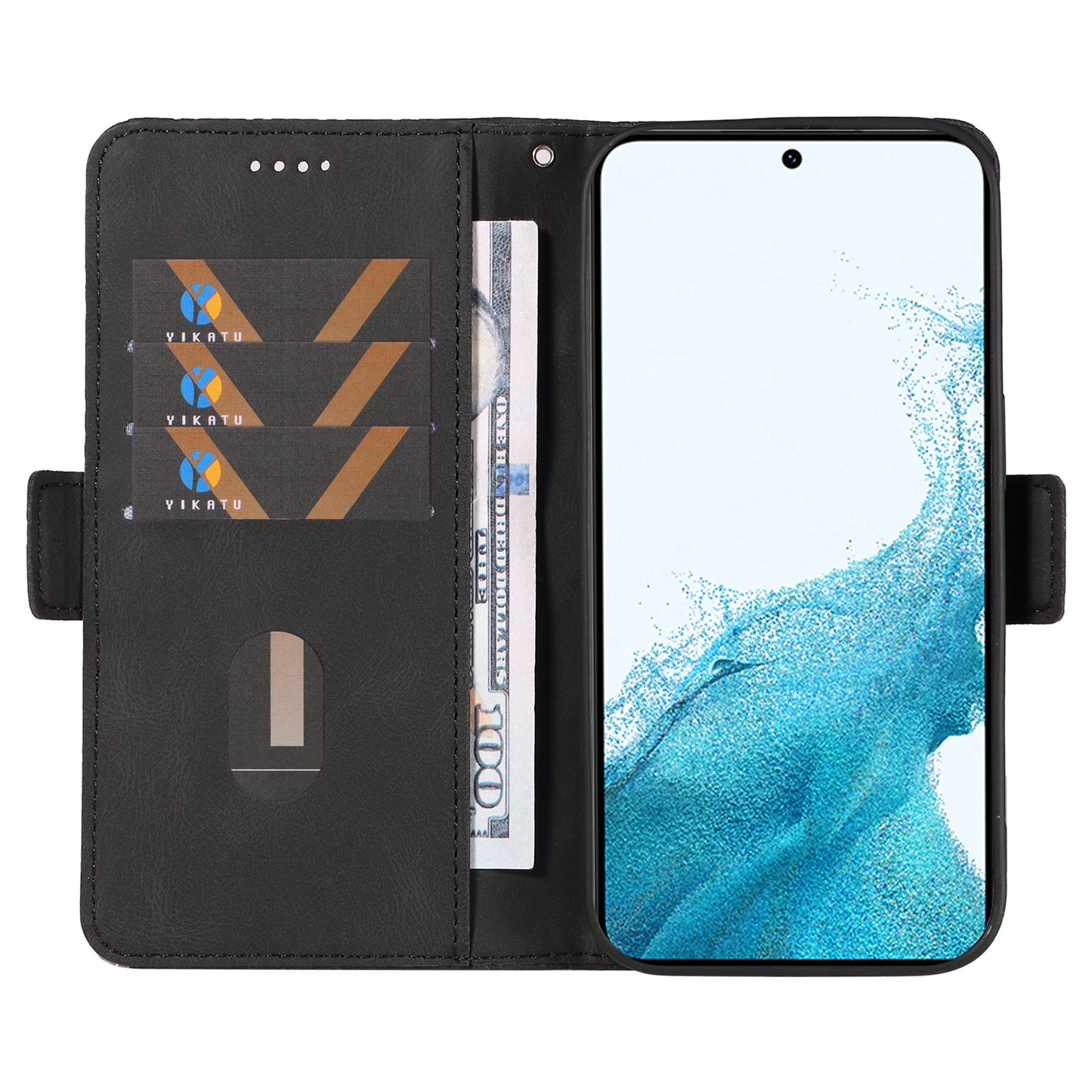 Leather Shell for Samsung Galaxy S22+ 5G Phone Case Color Splicing Rhombus Imprinted Wallet Stand Cover