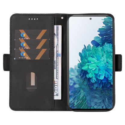 For Samsung Galaxy S20 FE / S20 FE 5G / S20 FE 2022 / S20 Lite Color Splicing Leather Case Rhombus Imprinted Wallet Stand Phone Cover