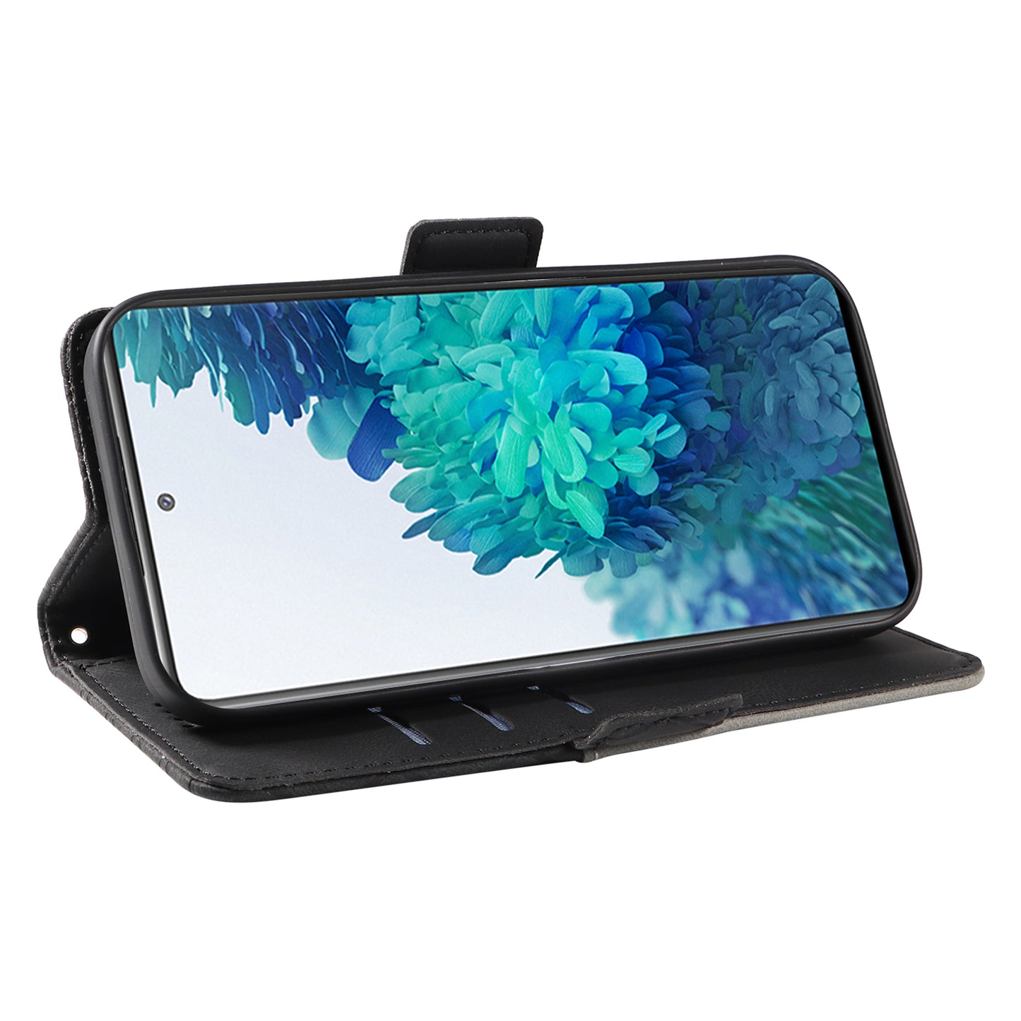 For Samsung Galaxy S20 FE / S20 FE 5G / S20 FE 2022 / S20 Lite Color Splicing Leather Case Rhombus Imprinted Wallet Stand Phone Cover