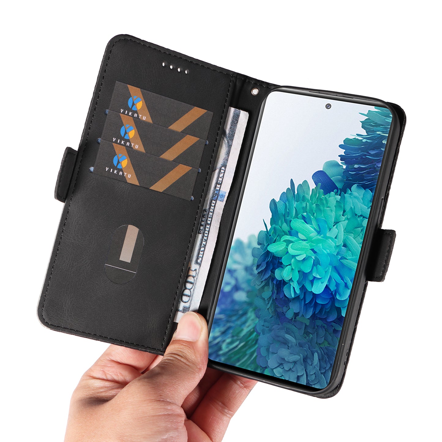 For Samsung Galaxy S20 FE / S20 FE 5G / S20 FE 2022 / S20 Lite Color Splicing Leather Case Rhombus Imprinted Wallet Stand Phone Cover