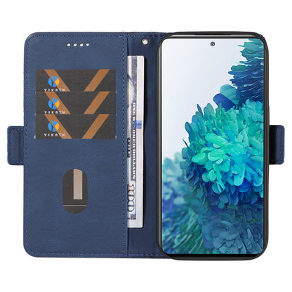 For Samsung Galaxy S20 FE / S20 FE 5G / S20 FE 2022 / S20 Lite Color Splicing Leather Case Rhombus Imprinted Wallet Stand Phone Cover