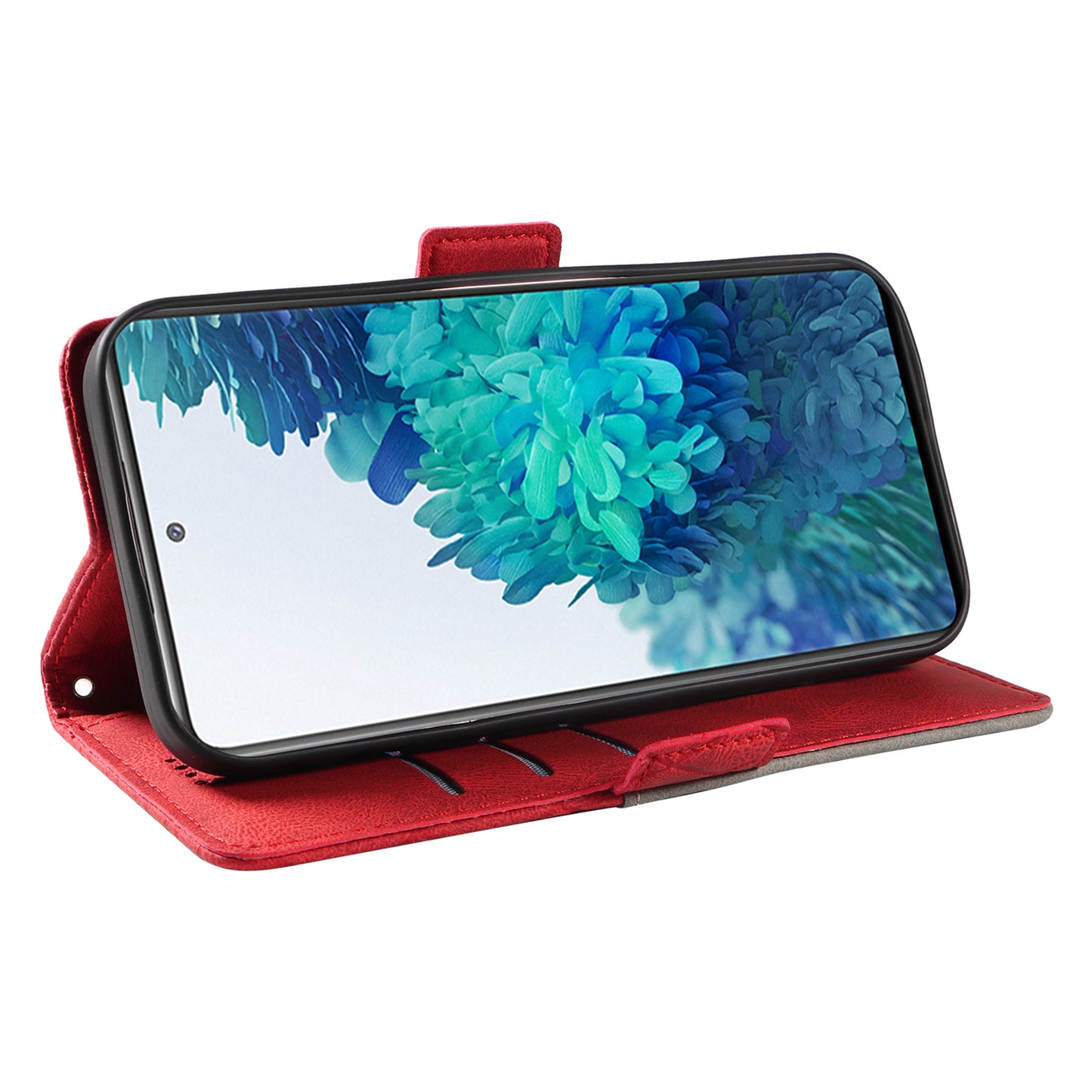 For Samsung Galaxy S20 FE / S20 FE 5G / S20 FE 2022 / S20 Lite Color Splicing Leather Case Rhombus Imprinted Wallet Stand Phone Cover